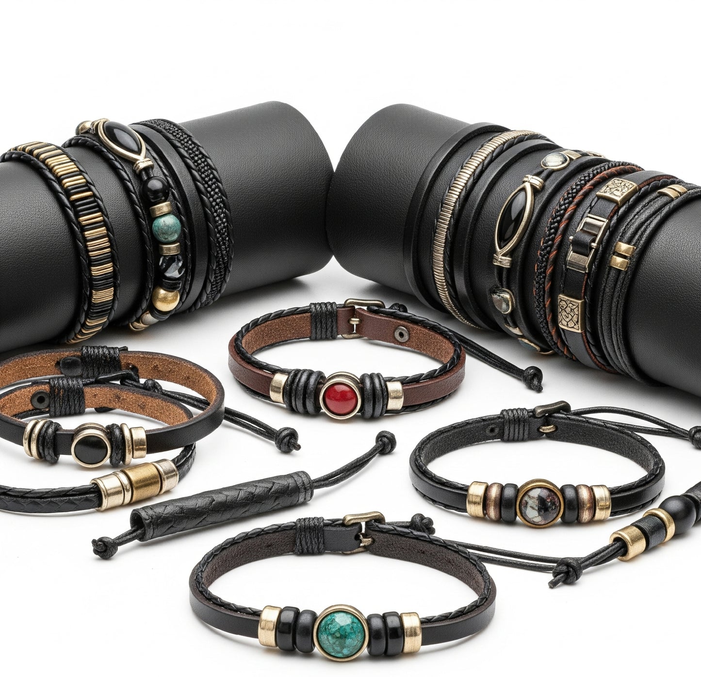 Woman & Man Leather Bracelets